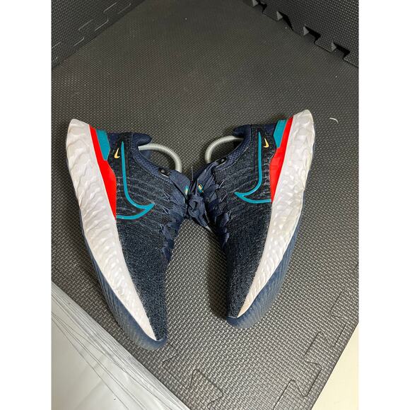 Nike React Infinity Run Flyknit 3 College Navy Metallic Silver Mens 6.5 Womens 8 - Picture 4 of 8